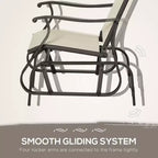 3-Piece Outdoor Gliders Set Bistro Set with Steel Frame, Tempered Glass Top Table for Patio, Garden, Lawn