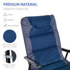 2 Piece Outdoor Patio Furniture Set with 2 Folding Padded Rocking Chairs, Bistro Style for Porch, Camping, Balcony