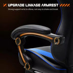 MAYEERTY Gaming Chair Video Game Desk Chair Ergonomic Computer with Footrest Comfy Lumbar Support PU Leather Recliner with Headrest Fixed Up Armrest