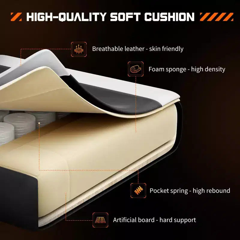 MAYEERTY Gaming Chair Video Game Desk Chair Ergonomic Computer with Footrest Comfy Lumbar Support PU Leather Recliner with Headrest Fixed Up Armrest