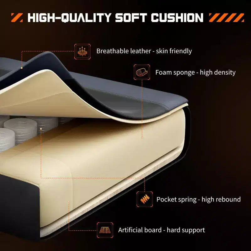 MAYEERTY Gaming Chair Video Game Desk Chair Ergonomic Computer with Footrest Comfy Lumbar Support PU Leather Recliner with Headrest Fixed Up Armrest
