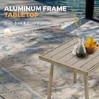 HAPPATIO Patio Bistro Set Outdoor,3 Pieces Patio Aluminum Conversation Set, Swivel Chairs and Side Table for Garden Pool Lawn