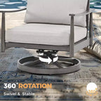 HAPPATIO Patio Bistro Set Outdoor,3 Pieces Patio Aluminum Conversation Set, Swivel Chairs and Side Table for Garden Pool Lawn