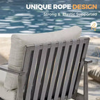 HAPPATIO Patio Bistro Set Outdoor,3 Pieces Patio Aluminum Conversation Set, Swivel Chairs and Side Table for Garden Pool Lawn
