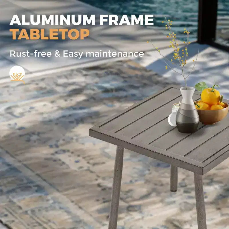 HAPPATIO Patio Bistro Set Outdoor,3 Pieces Patio Aluminum Conversation Set, Swivel Chairs and Side Table for Garden Pool Lawn