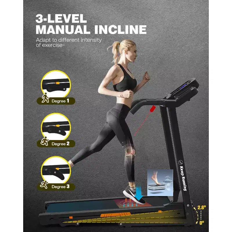FYC 330lb Weight Capacity 3.5HP Folding Treadmill for Home with Incline Portable Electric Treadmill