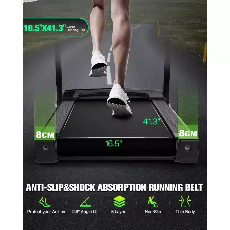 FYC 330lb Weight Capacity 3.5HP Folding Treadmill for Home with Incline Portable Electric Treadmill