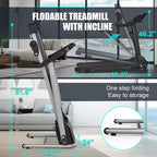 FYC Foldable Electric Treadmill for Home, 2.5HP Quiet 7.5 MPH with Heart Rate Sensor and LCD Display