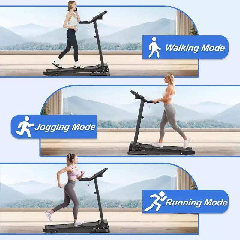 FYC Foldable Electric Treadmill for Home, 2.5HP Quiet 7.5 MPH with Heart Rate Sensor and LCD Display