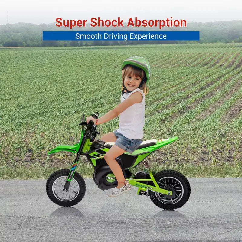 COZONY 24V Kids Electric Motorcycle, 250W Motor, Adjustable Speed to 13.6 MPH, Pneumatic Tires, Non-Slip Handle