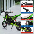 COZONY 24V Kids Electric Motorcycle, 250W Motor, Adjustable Speed to 13.6 MPH, Pneumatic Tires, Non-Slip Handle