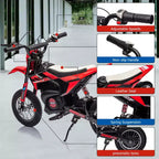 COZONY 24V Kids Electric Motorcycle, 250W Motor, Adjustable Speed to 13.6 MPH, Pneumatic Tires, Non-Slip Handle