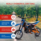 COZONY 24V Kids Electric Motorcycle, 250W Motor, Adjustable Speed to 13.6 MPH, Pneumatic Tires, Non-Slip Handle