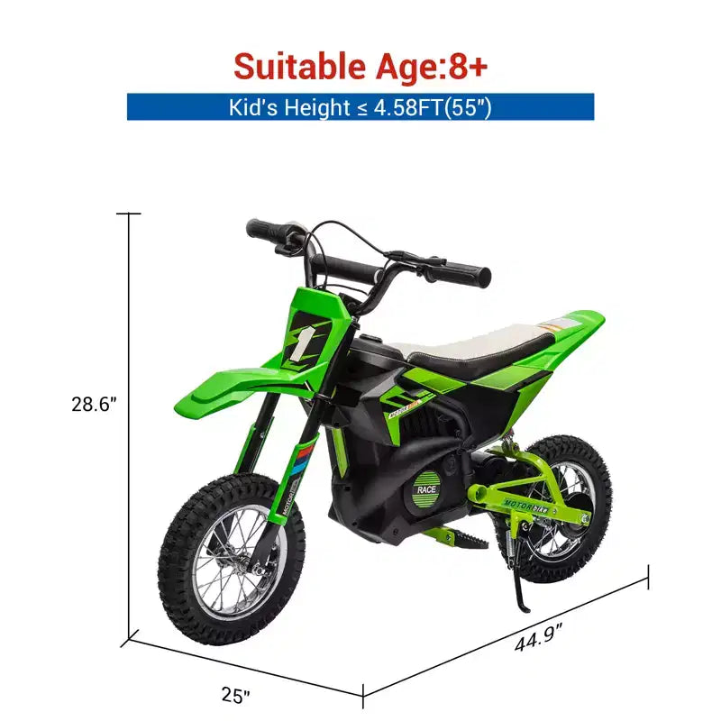 COZONY 24V Kids Electric Motorcycle, 250W Motor, Adjustable Speed to 13.6 MPH, Pneumatic Tires, Non-Slip Handle