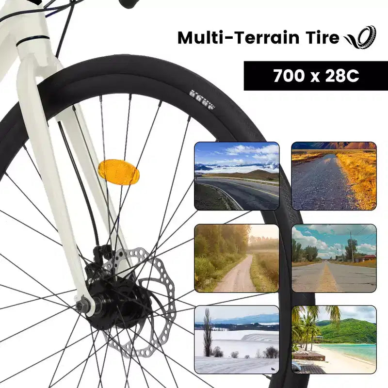 Whisen Road Bike, Lightweight Aluminum Frame, Disc Brakes, 16-Speed, Fast Acceleration, Suitable for Men and Women