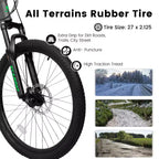 Whisen 27.5 Inch Full Suspension Mountain Bike, Front and Rear Dual Shock Absorbers, Mechanical Disc Brakes, 21-Speed