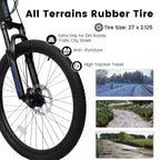Whisen 27.5 Inch Full Suspension Mountain Bike, Front and Rear Dual Shock Absorbers, Mechanical Disc Brakes, 21-Speed