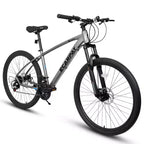 Whisen 27 Inch Mountain Bike 21 Speed, Suspension Fork, Aluminum Frame Disc Brake - Gray