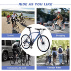 Whisen 28 Adult Hybrid Bike, Road Bike with 24-Speed Gear, Disc Brakes