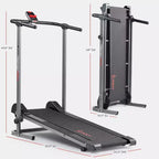 Sunny Health & Fitness Smart Manual Walking Treadmill with Fixed Incline, Bluetooth Tracking & Foldable SpaceSaving Design