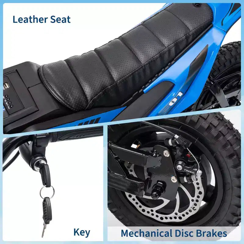 24V Electric Dirt Bike, 350w Kids Motorcycle, 13.67 Mph, Ride on Motorcycle with Rear Wheel Suspension, 12 Miles Range, Grip Throttle, Music