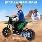 24V Electric Dirt Bike, 350w Kids Motorcycle, 13.67 Mph, Ride on Motorcycle with Rear Wheel Suspension, 12 Miles Range, Grip Throttle, Music
