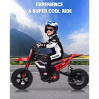 24V Electric Dirt Bike, 350w Kids Motorcycle, 13.67 Mph, Ride on Motorcycle with Rear Wheel Suspension, 12 Miles Range, Grip Throttle, Music
