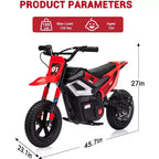 24V Electric Dirt Bike, 350w Kids Motorcycle, 13.67 Mph, Ride on Motorcycle with Rear Wheel Suspension, 12 Miles Range, Grip Throttle, Music