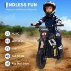 24V Electric Dirt Bike, 350w Kids Motorcycle, 13.67 Mph, Ride on Motorcycle with Rear Wheel Suspension, 12 Miles Range, Grip Throttle, Music