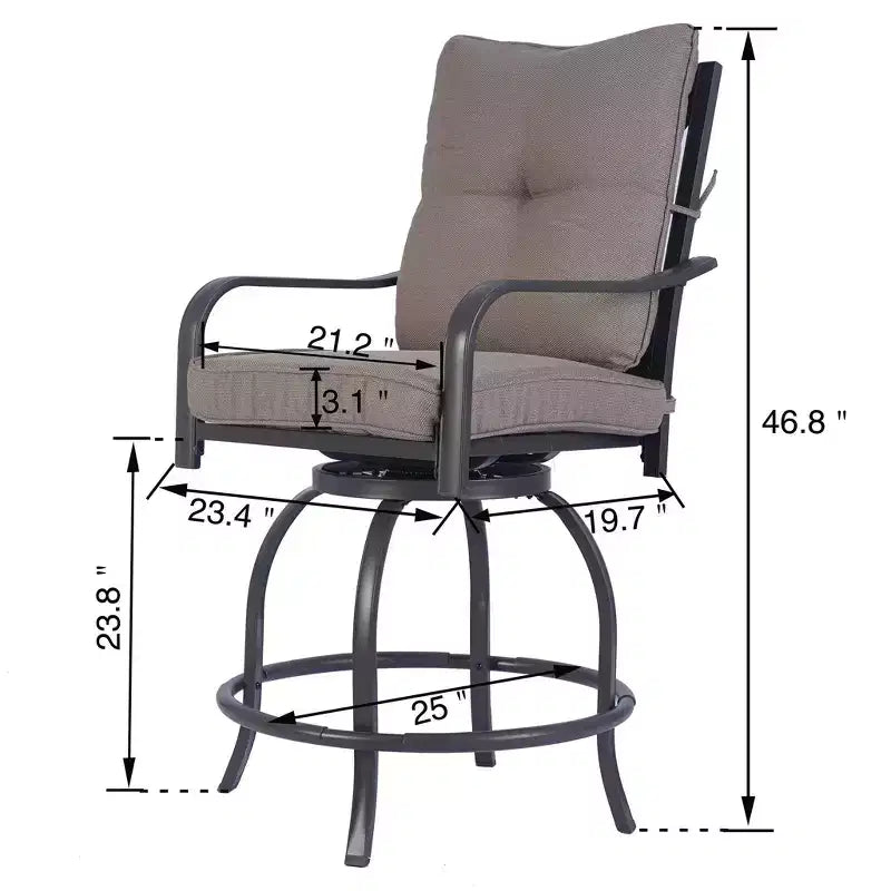 Kozyard 2Pack Isabella High Swivel Bar Stools/Chair Set for Home Patio, Back Yard, Cafes, Bistro, Restaurants and Chic Bars