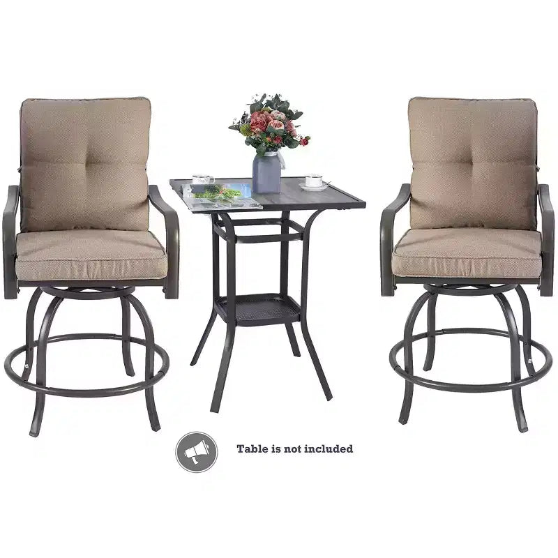 Kozyard 2Pack Isabella High Swivel Bar Stools/Chair Set for Home Patio, Back Yard, Cafes, Bistro, Restaurants and Chic Bars