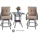 Kozyard 2Pack Isabella High Swivel Bar Stools/Chair Set for Home Patio, Back Yard, Cafes, Bistro, Restaurants and Chic Bars
