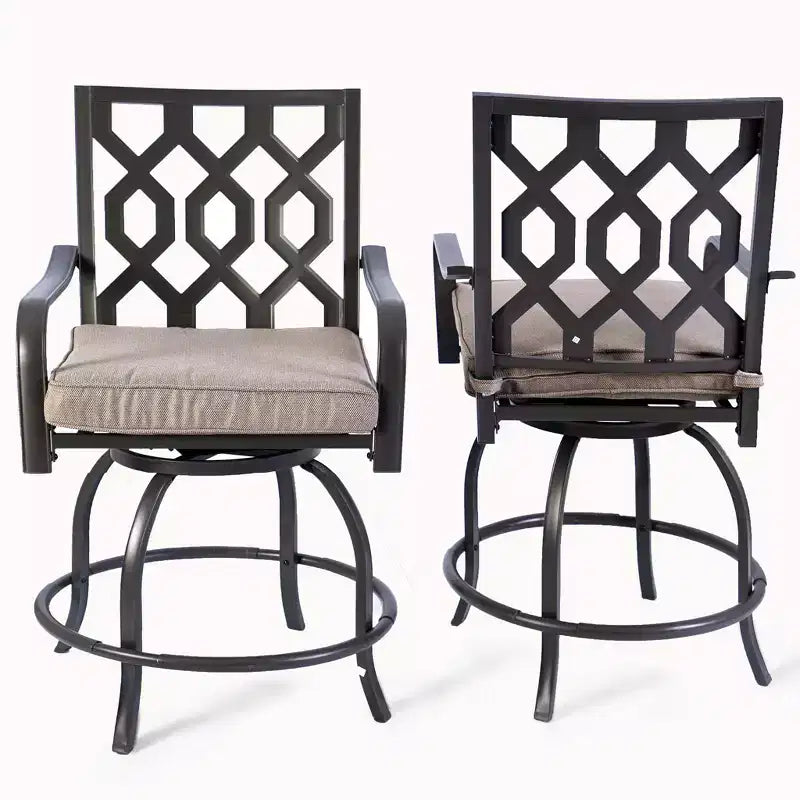 Kozyard 2Pack Isabella High Swivel Bar Stools/Chair Set for Home Patio, Back Yard, Cafes, Bistro, Restaurants and Chic Bars