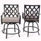 Kozyard 2Pack Isabella High Swivel Bar Stools/Chair Set for Home Patio, Back Yard, Cafes, Bistro, Restaurants and Chic Bars