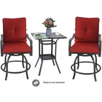 Kozyard 2Pack Isabella High Swivel Bar Stools/Chair Set for Home Patio, Back Yard, Cafes, Bistro, Restaurants and Chic Bars