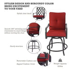 Kozyard 2Pack Isabella High Swivel Bar Stools/Chair Set for Home Patio, Back Yard, Cafes, Bistro, Restaurants and Chic Bars