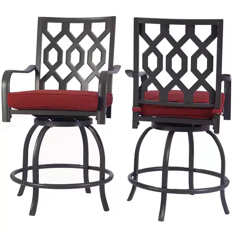 Kozyard 2Pack Isabella High Swivel Bar Stools/Chair Set for Home Patio, Back Yard, Cafes, Bistro, Restaurants and Chic Bars