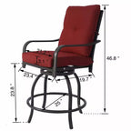 Kozyard 2Pack Isabella High Swivel Bar Stools/Chair Set for Home Patio, Back Yard, Cafes, Bistro, Restaurants and Chic Bars