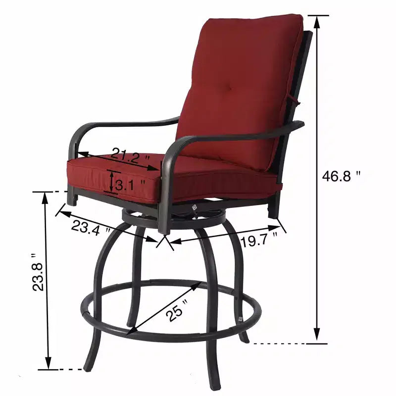 Kozyard 2Pack Isabella High Swivel Bar Stools/Chair Set for Home Patio, Back Yard, Cafes, Bistro, Restaurants and Chic Bars