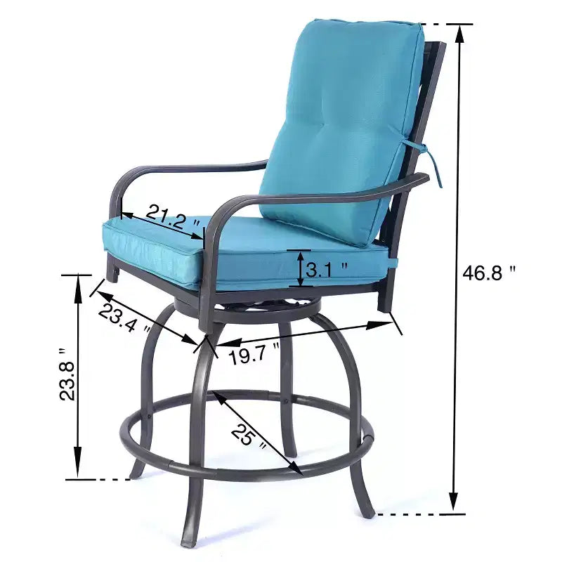 Kozyard 2Pack Isabella High Swivel Bar Stools/Chair Set for Home Patio, Back Yard, Cafes, Bistro, Restaurants and Chic Bars