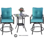 Kozyard 2Pack Isabella High Swivel Bar Stools/Chair Set for Home Patio, Back Yard, Cafes, Bistro, Restaurants and Chic Bars