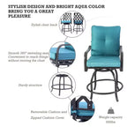Kozyard 2Pack Isabella High Swivel Bar Stools/Chair Set for Home Patio, Back Yard, Cafes, Bistro, Restaurants and Chic Bars