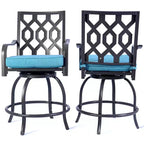 Kozyard 2Pack Isabella High Swivel Bar Stools/Chair Set for Home Patio, Back Yard, Cafes, Bistro, Restaurants and Chic Bars