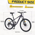 Whisen 27.5 Mountain Bike with 8 Speed Rear Derailleur, Front Suspension, Steel Frame