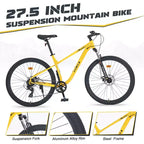 Whisen 27.5 Mountain Bike with 8 Speed Rear Derailleur, Front Suspension, Steel Frame