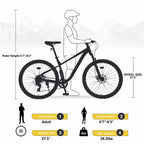 Whisen 27.5 Mountain Bike with 8 Speed Rear Derailleur, Front Suspension, Steel Frame