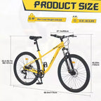 Whisen 27.5 Mountain Bike with 8 Speed Rear Derailleur, Front Suspension, Steel Frame