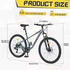 Whisen 27.5 Mountain Bike with 8 Speed Rear Derailleur, Front Suspension, Steel Frame