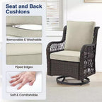 Outdoor Swivel Rocker Chair Set 3 Piece, Patio Bistro Set with Table