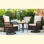 Outdoor Swivel Rocker Chair Set 3 Piece, Patio Bistro Set with Table